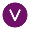 ECG+ VES-Markierung — ein violettes Symbol mit dem Buchstaben V